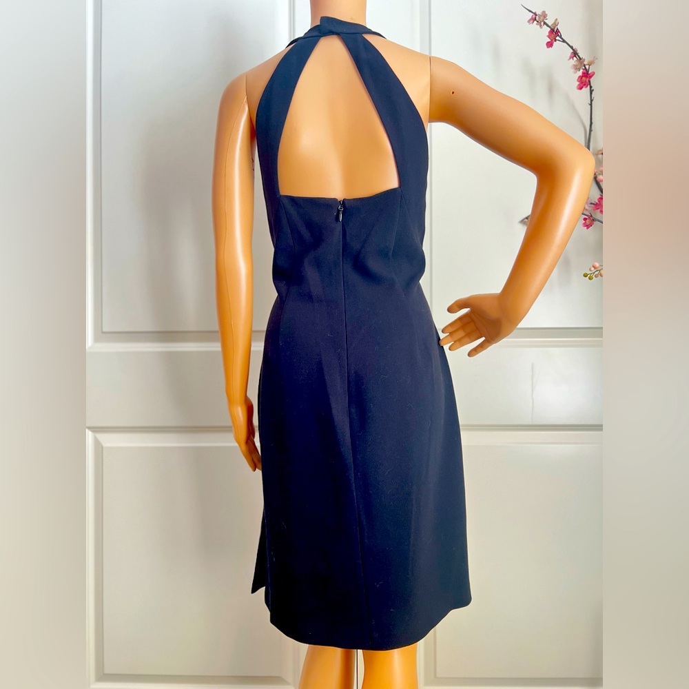 BCBGMAXAZRIA  CARLY CUTOUT  V-NECK PENCIL MIDI DRESS - Picture 9 of 11